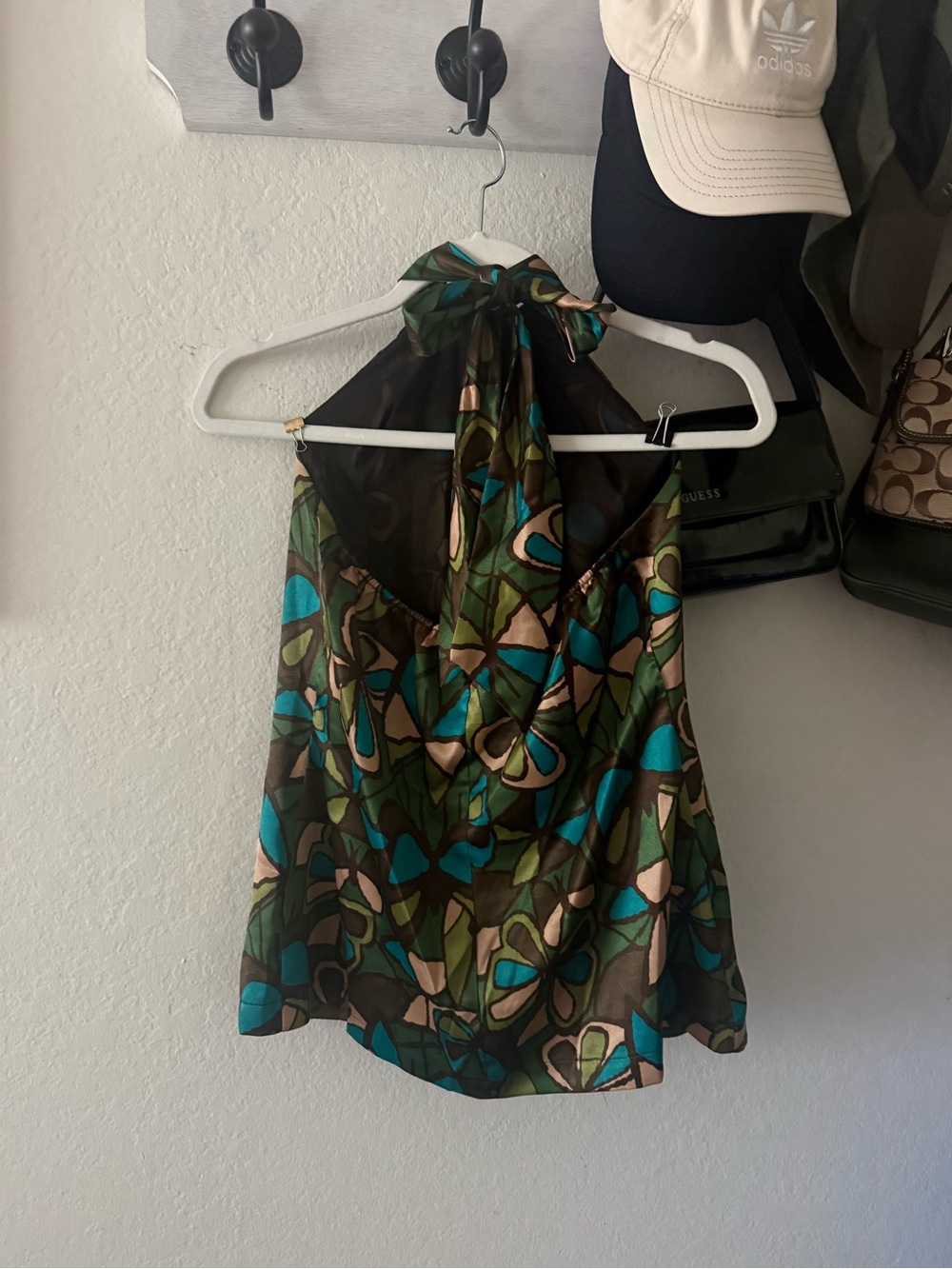 Cato Green Teal Floral Halter Camisole